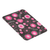 Weiße, rosa und blaue Herzen und Blume blühend Magnet (Rechte Seite)