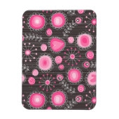 Weiße, rosa und blaue Herzen und Blume blühend Magnet (Vertikal)