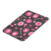 Weiße, rosa und blaue Herzen und Blume blühend Magnet (Linke Seite)