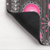 Weiße, rosa und blaue Herzen und Blume blühend Mousepad (Ecke)