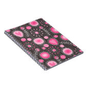 Weiße, rosa und blaue Herzen und Blume blühend Notizblock (Rechte Seite)