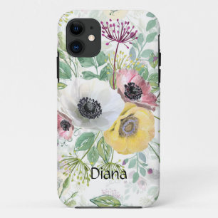 Weiße, rosa und gelbe Anemonen. Case-Mate iPhone Hülle