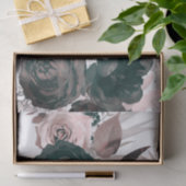 Weiße rosa und schwarze Blumengrün Weiße Hochzeit Seidenpapier (Geschenk)