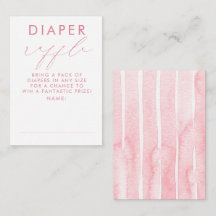Weiße rosa Windelraffel Baby Shower Tickets