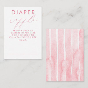 Weiße rosa Windelraffel Baby Shower Tickets Begleitkarte