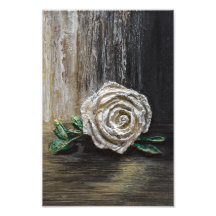 Weiße Rose Acrylmalerei