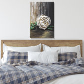 Weiße Rose Acrylmalerei Leinwanddruck (Insitu (Schlafzimmer))