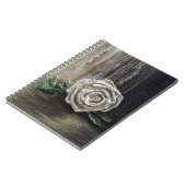 Weiße Rose Acrylmalerei  Notizblock (Linke Seite)