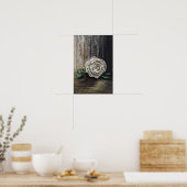 Weiße Rose Acrylmalerei Poster (Küche)