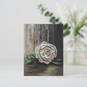 Weiße Rose Acrylmalerei  Postkarte (Stehend Vorderseite)