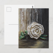 Weiße Rose Acrylmalerei  Postkarte (Vorne/Hinten)