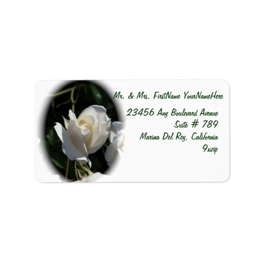 Weiße Rose Adressaufkleber (Vorne)