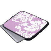 Weiße Rose, anpassbare Hintergrundfarbe Laptopschutzhülle (Vorne Knopf)