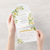 Weiße Rose, Aquarellkunst Blume UAWG All In One Einladung (Abreißen)