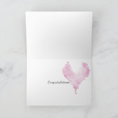 Weiße Rose auf Champagnerflasche mit Perlen Karte (Innenseite)