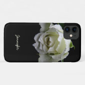 Weiße Rose auf schwarz Case-Mate iPhone Hülle (Rückseite (Horizontal))