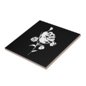 Weiße Rose auf schwarz Fliese (Seite)