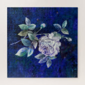 Weiße Rose auf texturiertem Hintergrund Puzzle (Horizontal)