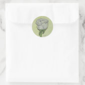 Weiße Rose Aufkleber handgezeichnetes Originalkuns (Tasche)