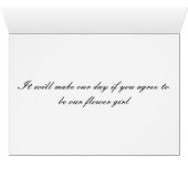 Weiße Rose Bitte sei unser Blumenmädchen (Innenansicht Horizontal (Unten))