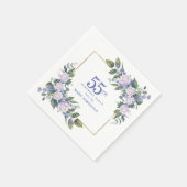 Weiße Rose Blaue Blumen zum 55. Geburtstag Serviette (Ecke)