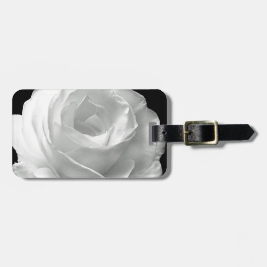 Weiße Rose blüht Blumen-Garten-FriedensLiebe-Kunst Gepäckanhänger (Vorderseite horizontal)