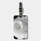 Weiße Rose blüht Blumen-Garten-FriedensLiebe-Kunst Gepäckanhänger (Vorderseite vertikal)