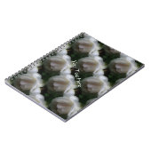 Weiße Rose Blume Naturkunstmuster Notizblock (Linke Seite)