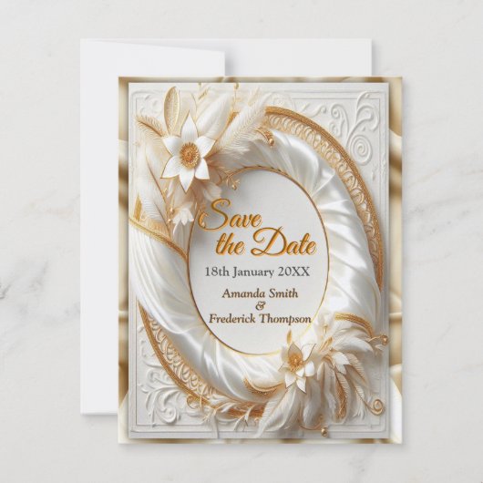 Weiße Rose, Champagnerseide und Schmetterlinge Ankündigung (Vorderseite)