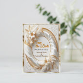 Weiße Rose, Champagnerseide und Schmetterlinge Ankündigung (Stehend Vorderseite)