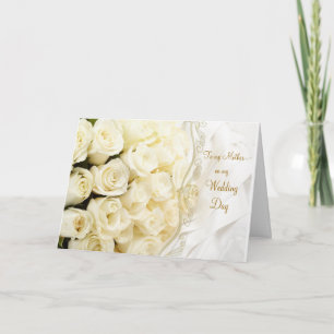 Weiße Rose. Danke Mutter für meine Hochzeit Karte