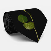 Weiße Rose des Singles auf einem schwarzen Krawatte (Gerollt)