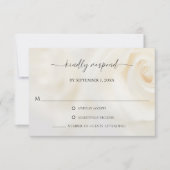 Weiße Rose Elegant Schrift Hochzeit Antwortkarte RSVP Karte (Vorderseite)