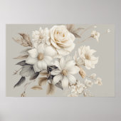 Weiße Rose Elegantes Blumenbouquet Poster (Vorne)