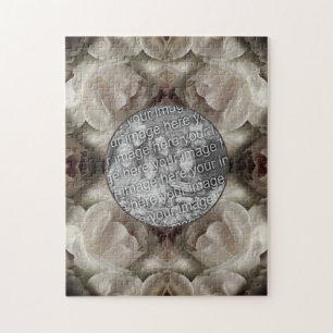 Weiße Rose Floral Abstrakt Vintage Fügen Sie Ihr F Puzzle