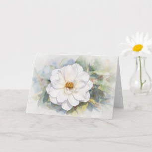 Weiße Rose Florale Kunst Notizkarte Karte
