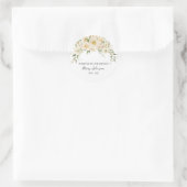 Weiße Rose Gedenkbestattung Runder Aufkleber (Tasche)