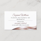 Weiße Rose Gold-Decke mit Logo und Monogramm Visitenkarte (Rückseite)