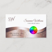 Weiße Rose Gold Decoder Logomonogramm und Foto Visitenkarte (Vorderseite)