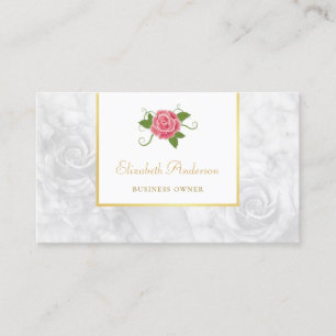 Weiße Rose Gold Geschäftsinhaber Visitenkarte