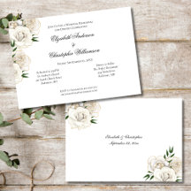 Weiße Rose Goldrand Elegante Hochzeitsprobe