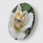 Weiße Rose Große Wanduhr (Winkel)