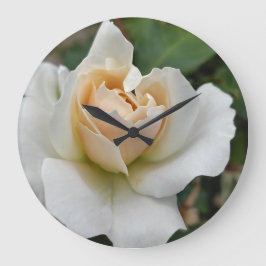 Weiße Rose Große Wanduhr