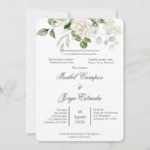Weiße Rose! Grüne Hochzeit Einladung (Vorderseite)