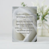 Weiße Rose-Hochzeitskarte Einladung (Stehend Vorderseite)