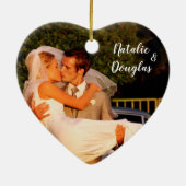 Weiße Rose, Hydrangea 1. Weihnachtsfest Foto Keramik Ornament (Hinten)