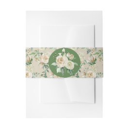 Weiße Rose Hydrangea Wasserfarbenmuster Einladungsbanderole