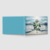 Weiße Rose im Sandstrand Gästebuch (Voll)