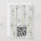 Weiße Rose in Aquarellfarben auf Champagnerseide Einladung (Rückseite)