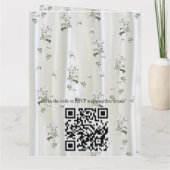 Weiße Rose in Aquarellfarben auf Champagnerseide Karte (Rückseite)